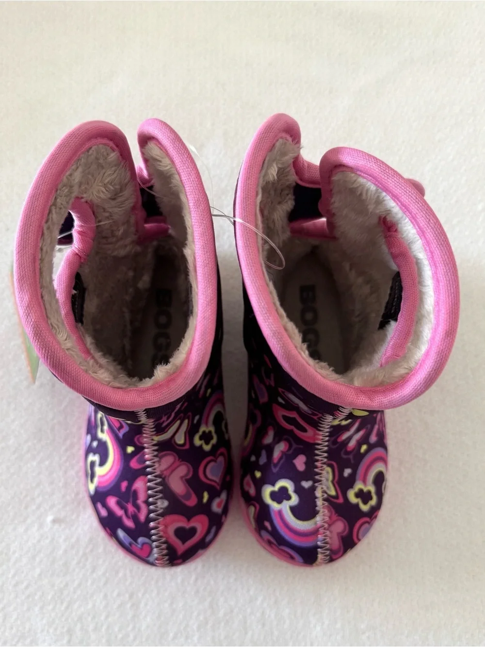BOGS Baby Rain Boots Velcro Toddler Size 6 Butterfly Rainbow NEW